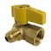 LASCO 101615 Angle Gas Ball Valve with 38Inch Flare and 12Inch Female Pipe Inlet Brass