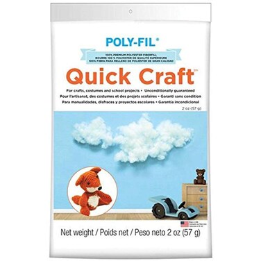 Fairfield PolyFil Quick Craft Fiberfill Polyester Stuffing for Projects Crafts and Costumes Washable 2Ounce Bag