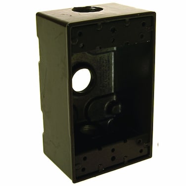HubbellRaco 53202 Weatherproof Box 1 Gang 183 Cuin X 412 in L X 234 in W X 2 in D Cubic inches Bronze