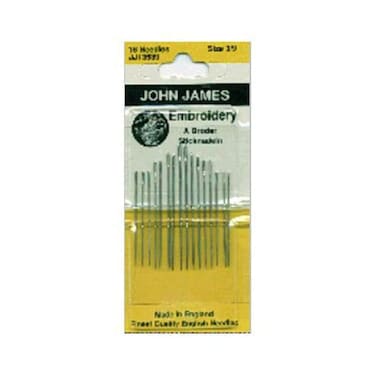 John James Embroidery Hand NeedlesSize 39 16Pkg White