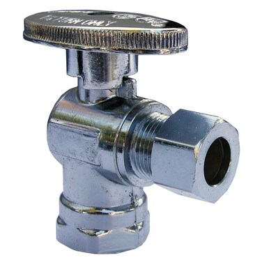 LASCO 069199 Angle Stop Quarter Turn Ball Valves 38Inch Iron Pipe Inlet X 38Inch Compression Outlet Chrome