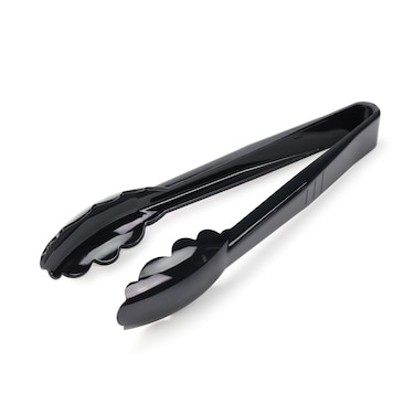 New Star Foodservice 35636 Utility Tong High Heat Plastic Scalloped 9 inch Set of 12 Black