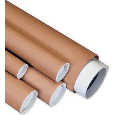 Aviditi Kraft Mailing Tubes with Caps 1 12 x 6 Pack of 50 for Shipping Storing Mailing and Protecting Documents Blueprints and Posters