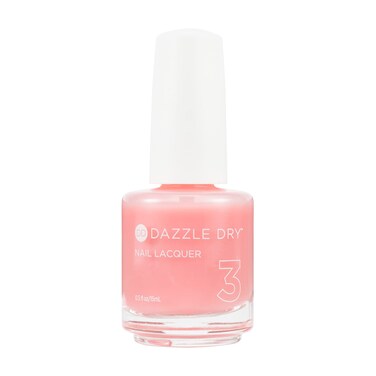 Dazzle Dry Nail Lacquer Step 3  Pedal to the Metal Pink  A sheer salmon glaze with pink undertones Sheer cream 05 fl oz
