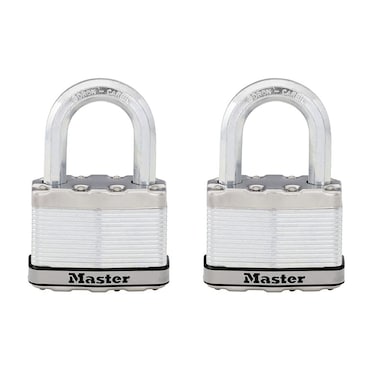 Master Lock M15XTLF Magnum Heavy Duty Outdoor Padlock with Key 2 Pack KeyedAlike Laminated