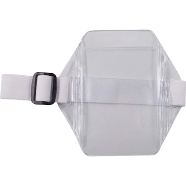 Advantus Arm Badge Holders Vertical Textured Clear 5 x 5 Holder 25 x 4 Insert 12Pack