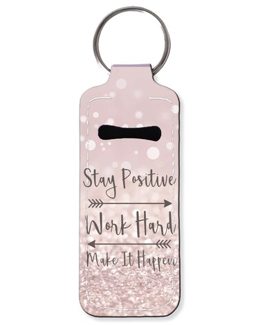 KLLRO RUO Chapstick Holder Keychain Fashion Lipstick Sleeve Lip Balm Portable Pocket Lip Gloss Tube Holder Clipon Makeup Travel Accessories  Rose Gold Stay Work