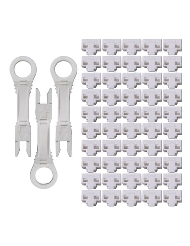 NTW RJ45 Port Blocker  Dust Cover Network Port Lock Ethernet Port Protector LAN Cable Lock Secure RJ45 Connector with Color Coded Keys TAA Compliant 50 Locks