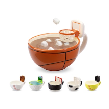 MAXIS Creations The Mug with a Hoop Basketball Mug Novelty Coffee Mugs Hot Chocolate Mug Coach Sports Basketball Gifts for Boys 812 Accessories Stuff Funny Christmas Gifts for Kids Family 16oz
