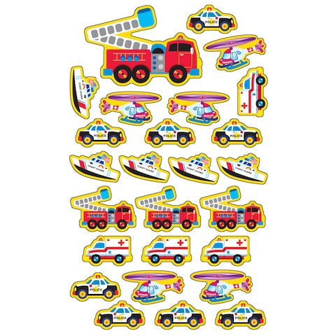 TREND enterprises Inc Rescue Vehicles superShapes StickersLarge 200 ct
