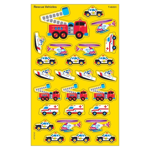TREND enterprises Inc Rescue Vehicles superShapes StickersLarge 200 ct
