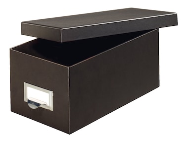 GlobeWeisPendaflex Fiberboard Index Card Storage Box 3 x 5 Inches Solid Black 3X5BLA