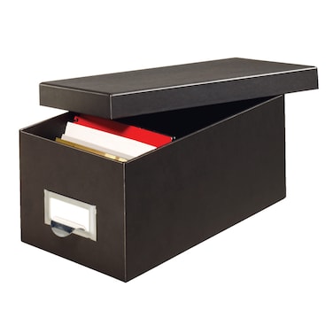 GlobeWeisPendaflex Fiberboard Index Card Storage Box 4 x 6 Inches Solid Black 4X6BLA