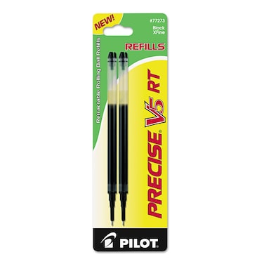 Pilot 77273 Refill for Precise V5 RT Rolling Ball Extra Fine Black Ink 2Pack