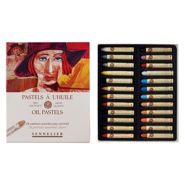 Sennelier Cardboard Oil Pastel Set 24 Count Pack of 1 Portrait