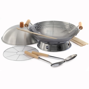 Norpro 10Piece Wok Set Silver 14 inch