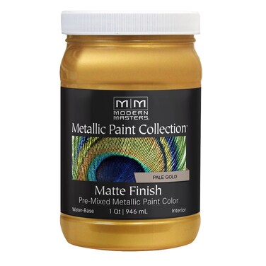 Modern Masters MM20032 Collection Metallic Paint 1 Quarts Matte Pale Gold