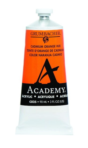 GRUMBACHER Academy Acrylic Paint 3 Fl Oz Pack of 1 Cadmium Orange 3 Ounces