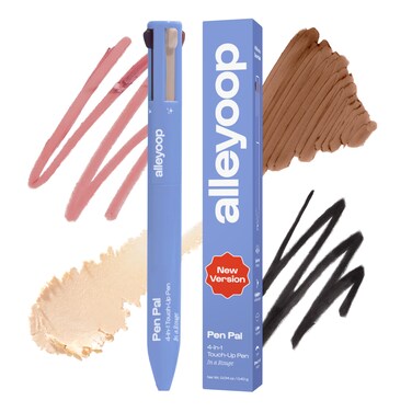 Alleyoop Pen Pal 4in1 Makeup Pen  Comes with Eyeliner Highlighter Lip Liner and Eyebrow Pencil  Touch Up On the Go  CrueltyFree Vegan In A Rouge Light