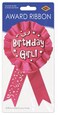 Beistle Birthday Girl Award Ribbon