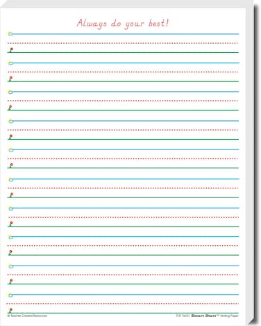 Teacher Created Resources Smart Start 12 Writing Paper 100 Sheets TCR76531 White