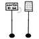 HAITIAN Sign Holder Poster Stand with Adjustable Height from 40 to 58 Round Metal Base Sign Frame Revolvable To Either Horizontal or Vertical View Display for 11 X 17 Inch Poster  Black