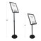 HAITIAN Sign Holder Poster Stand with Adjustable Height from 40 to 58 Round Metal Base Sign Frame Revolvable To Either Horizontal or Vertical View Display for 11 X 17 Inch Poster  Black