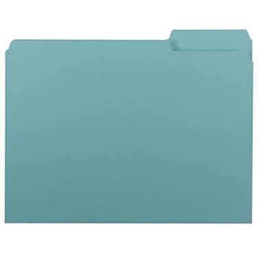Smead Interior File Folder 13Cut Tab Letter Size Aqua 100 per Box 10235