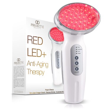RED LED AntiAging Therapy by Project E Beauty  Collagen Boosting  Instant Firming and Lifting  Reduces Fine Lines  Wrinkles  Tightens  Tones  Rechargeable  Portable Red LED Therapy