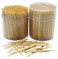MontoPack Bamboo Wooden Toothpicks  1000Piece Large Wood Round Toothpicks in Clear Plastic Storage Box  Sturdy Safe Double Sided Party Appetizer Olive Barbecue Fruit Teeth Cleaning Toothpicks