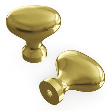 Hickory Hardware 1 Pack Solid Core Kitchen Cabinet Knobs Luxury Cabinet and Dresser Knobs Handle Pulls for Doors  Drawers 114 Inch Polished Brass Williamsburg Collection
