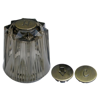 LASCO HC238MB Price Pfister Large Windsor Smoked Replacement Handle with Antique Bronze Hot Cold and Diverter Index Buttons