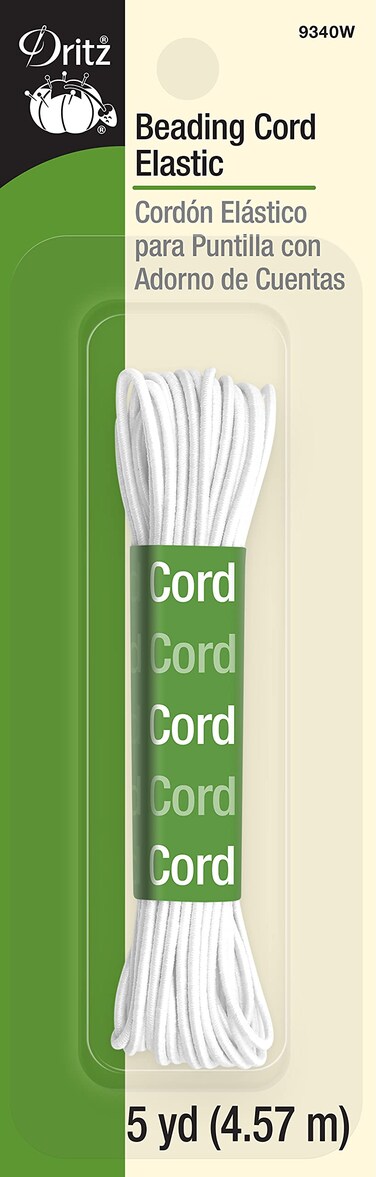 Dritz 9340W Beading Cord Elastic White 116Inch by 5Yard