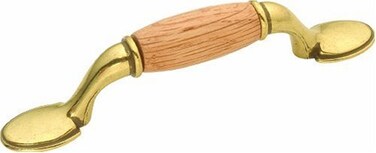 Hickory Hardware 1 Pack Solid Core Kitchen Cabinet Pulls Luxury Cabinet Handles Hardware for Doors  Dresser Drawers 3 Inch Hole Center Lancaster Hand Polished  Oak Woodgrain Collection