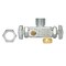 Eastman 58 Inch OD Compression x 38 Inch OD Compression 12 Inch Nom Dual OutletDual Handle Stop Valve Brass Plumbing Fitting Chrome 04352LF