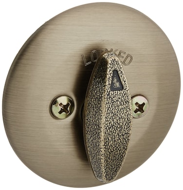 Kwikset 663 SingleSided Deadbolt in Antique Brass Thumbturn One Side Key Lock Adjustable Latch ANSIBHMA Grade 3 Certified