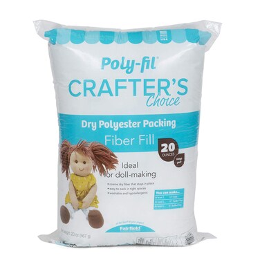 Fairfield PolyFil Crafters Choice Dry Polyester Packing Fiber Fill Stuffing for Stuffed Animals Toys Dolls and More MachineWashable PolyFil Fiber Fill 20ounce Bag