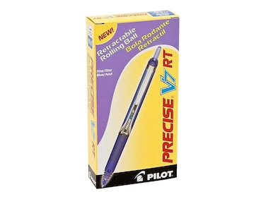 Pilot Precise V7 RT Refillable  Retractable Liquid Ink Rolling Ball Pens Fine Point 07 mm Blue 12Pack