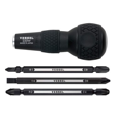 VESSEL BALL GRIP 14 Hex Bit Interchangeable Screwdriver Bit 3PC 1 3  2 6  PZ2 PZ3 SET 220W3J1