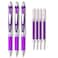 Pentel EnerGel Deluxe RTX Liquid Gel Ink Pen Set Kit Pack of 3 with 4 Refills Violet  07mm