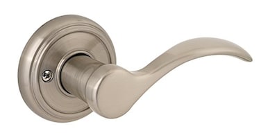Baldwin Tobin Half Dummy Door Right Handed Lever NonTurning Door Handle for Closet French Door With Microban Protection in Satin Nickel