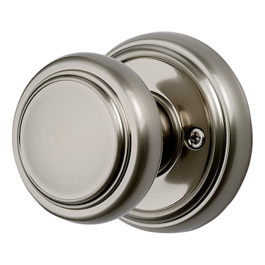 Baldwin Alcott Half Dummy Door Knob NonTurning Door Handle for Closet French Door With Microban Protection in Satin Nickel