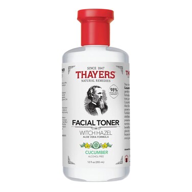 THAYERS AlcoholFree Hydrating Cucumber Witch Hazel Facial Toner with Aloe Vera Formula Vegan Dermatologist Tested and Recommended 12 Oz