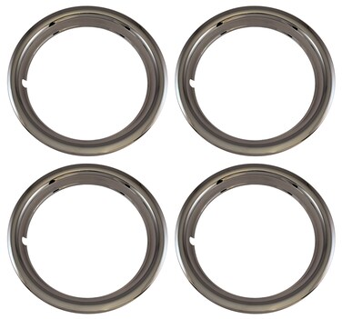 Set of 4 Chrome Plated ABS Plastic 13 Universal 175 inch Beauty Trim Rings 13P