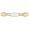 Hickory Hardware 1 Pack Solid Core Kitchen Cabinet Pulls Luxury Cabinet Handles Hardware for Doors  Dresser Drawers 3 Inch Hole Center Polished Brass  White Tranquility Collection