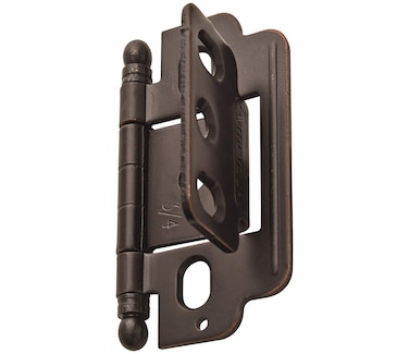 Amerock  Cabinet Hinge  34 in 19 mm Door Thickness  Full Inset  Partial Wrap  Ball Tip  Oil Rubbed Bronze  Kitchen Cabinet Door Hinge  Single Hinge  Functional Hardware