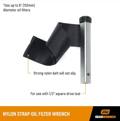 GEARWRENCH 12 Drive Nylon Strap Oil Filter Wrench  3149