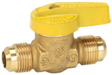 Homewerks VGV1LHT4B Premium Gas Ball Valve Flare x Flare Brass 58Inch