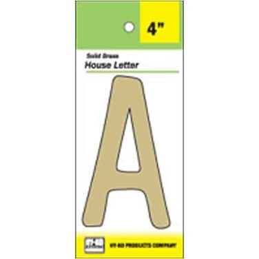 HyKo Products BR41A Metal House Number Letter A 4 High Brass Finish