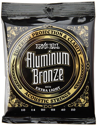 Ernie Ball Extra Light Aluminum Bronze Acoustic Guitar Strings 1050 Gauge P02570